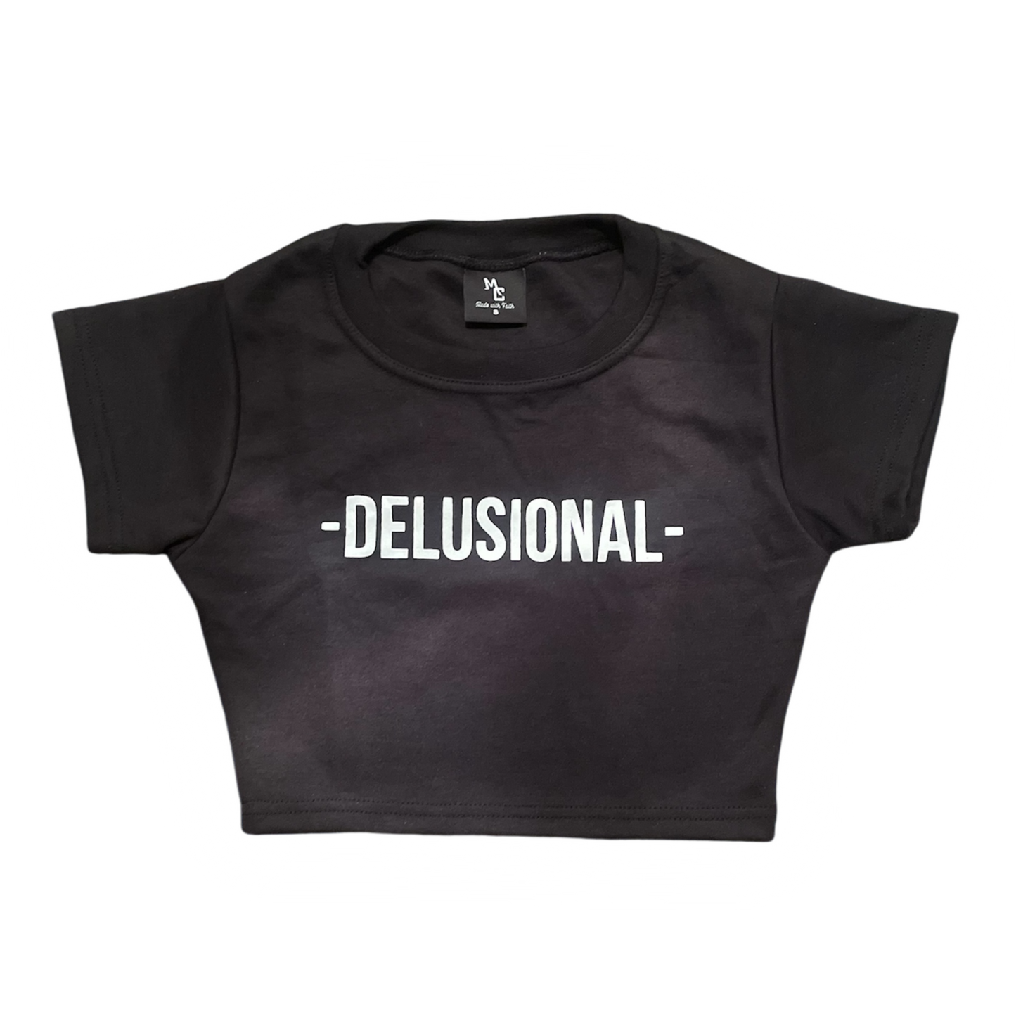 MC -DELUSIONAL- Women’s Crop Top (Black)