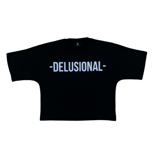 MC -DELUSIONAL- Oversized Tee (Black)